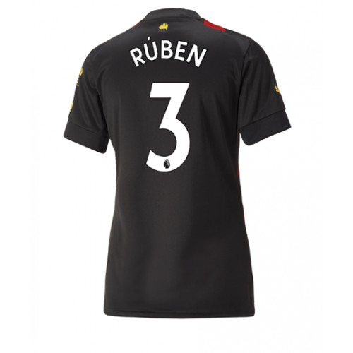 Dres Manchester City Ruben Dias #3 Gostujuci za Žensko 2022-23 Kratak Rukav